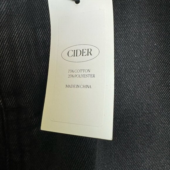 Cider NEW Denim Patchy Jeans Wide Leg Slits Stripe Flare Zip Cotton Colorblock M - Picture 10 of 15